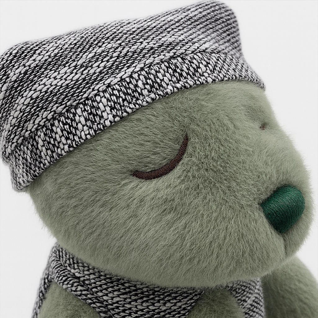 Closed-eye Bear Plush Toy