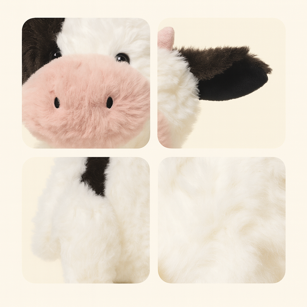 Cute cow plush toy doll soft skin-friendly plush