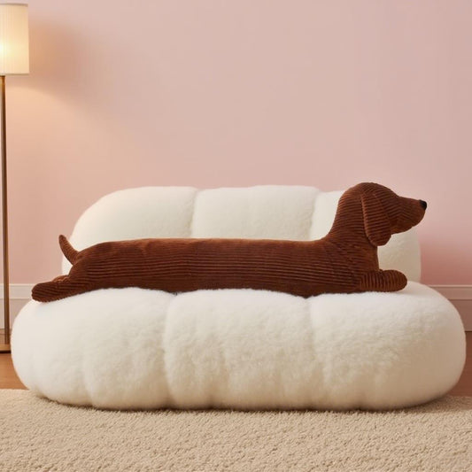 Long Long Brown Short Leg Dachshund Dog Plush Toy Pillow Cushion Doll (47 in)