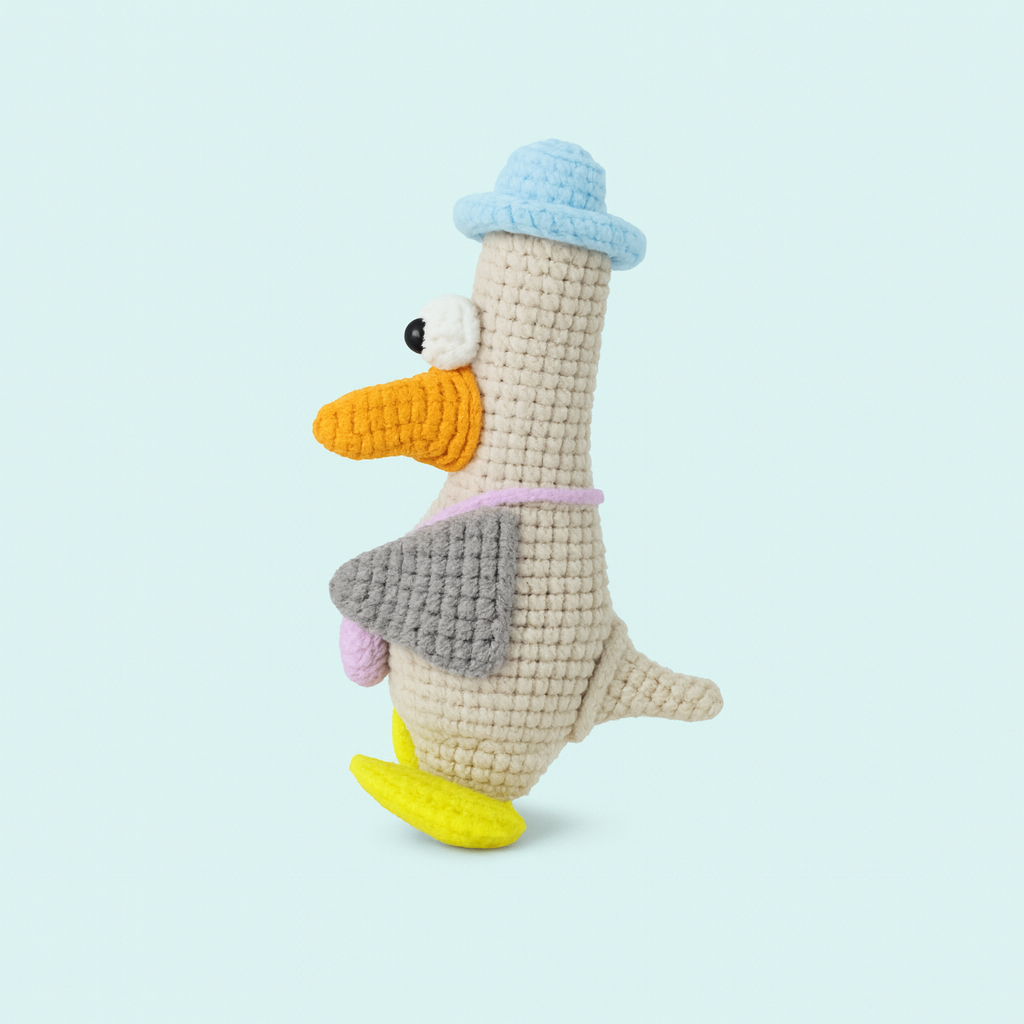 Finished Handmade Crochet Duck Plush Toy Doll