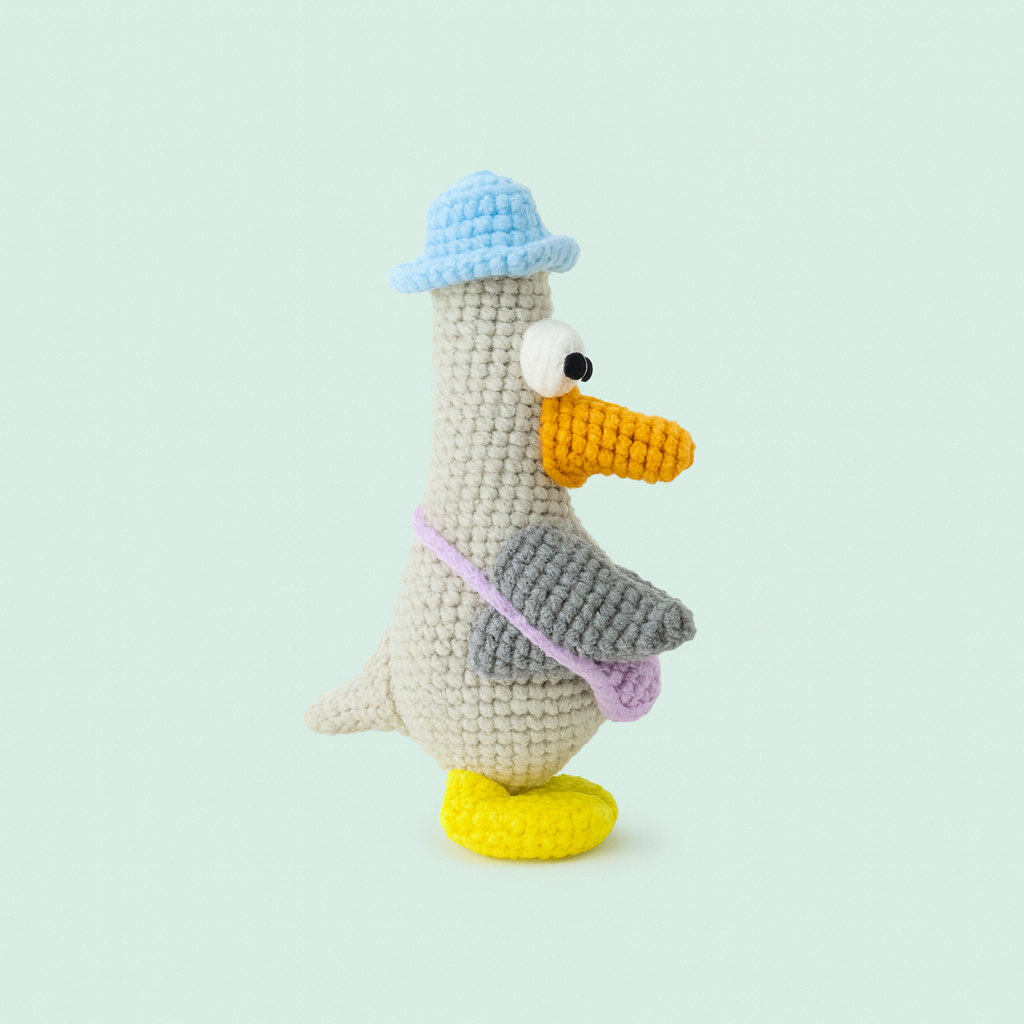 Finished Handmade Crochet Duck Plush Toy Doll