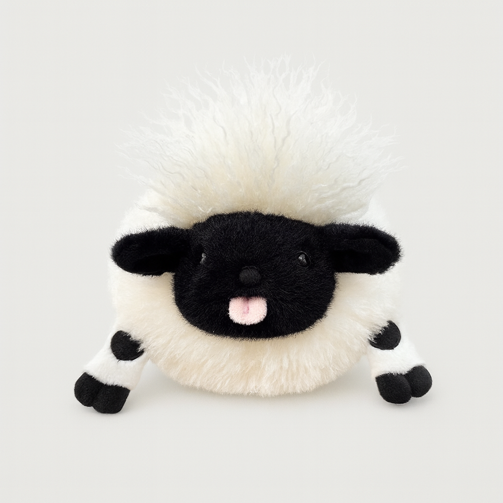 Black Face Fluffy Sheep Plush Toy Doll