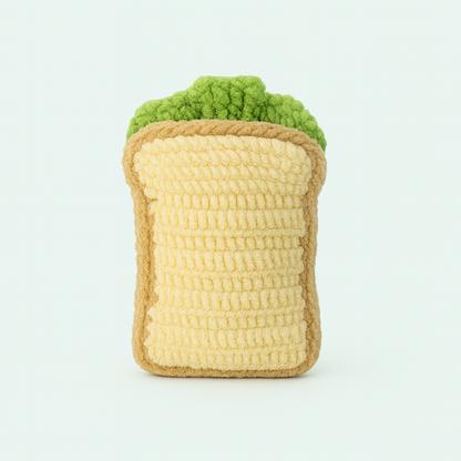 Finished Handmade Crochet Frog Toast Plush Toy Doll