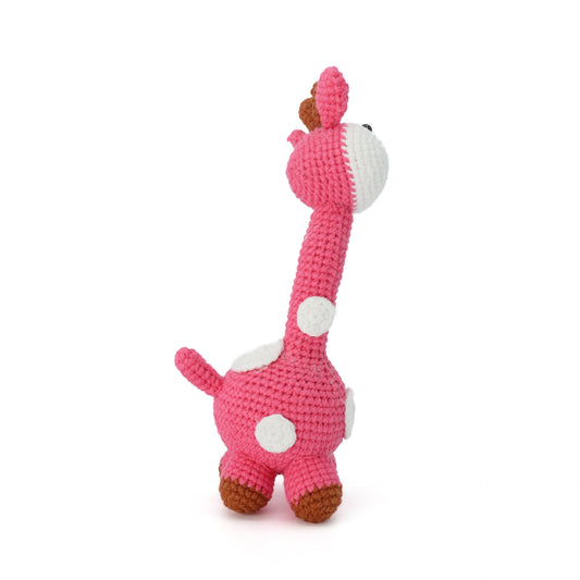 "Hand-crocheted giraffe doll" pink knitted woolen ornament, cute and decorative.It does not require glue, is made of pure cotton, feels soft, is safe and environmentally friendly, and is no problem for babies to bite.