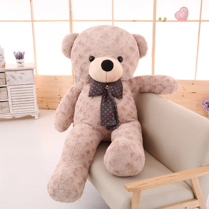 This large teddy bear plush toy is made from high-quality, soft velvet and filled with plush PP cotton to provide gentle comfort. Featuring a charming polka dot bow tie, it’s perfect as a cozy sleeping pillow or a thoughtful birthday gift for girls. 