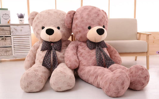 This large teddy bear plush toy is made from high-quality, soft velvet and filled with plush PP cotton to provide gentle comfort. Featuring a charming polka dot bow tie, it’s perfect as a cozy sleeping pillow or a thoughtful birthday gift for girls. 