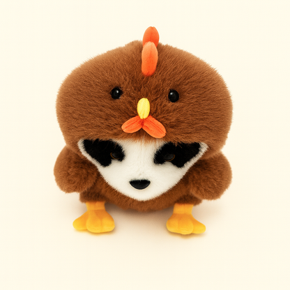 Panda Plush Toy Doll Chinese Zodiac Rooster Costume Style