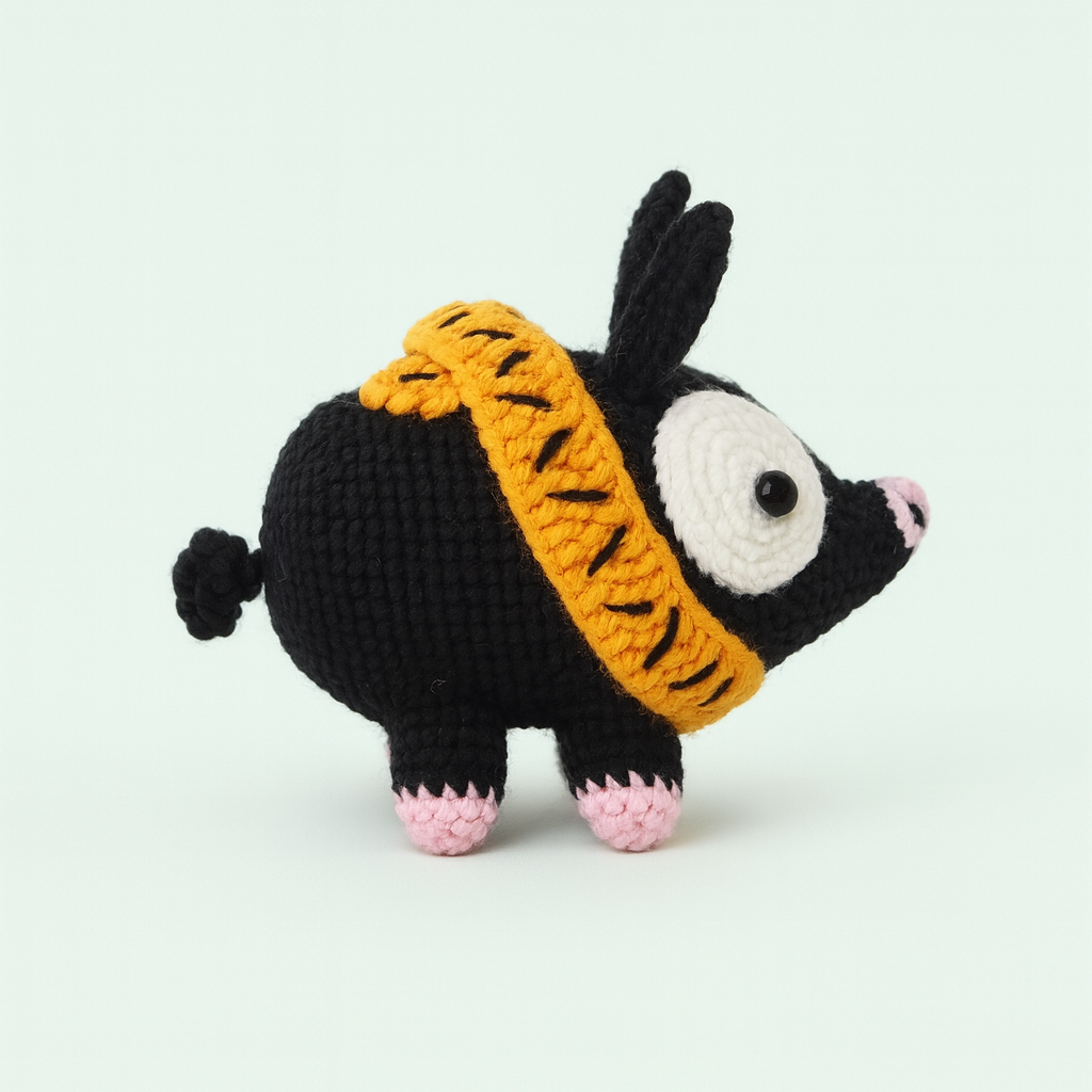 Finished Handmade Crochet Pig Plush Toy Doll