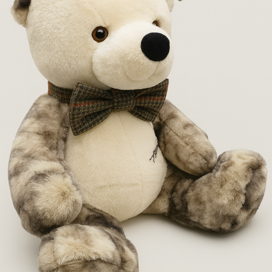 Plaid Bow Tie Bear Plush Toy