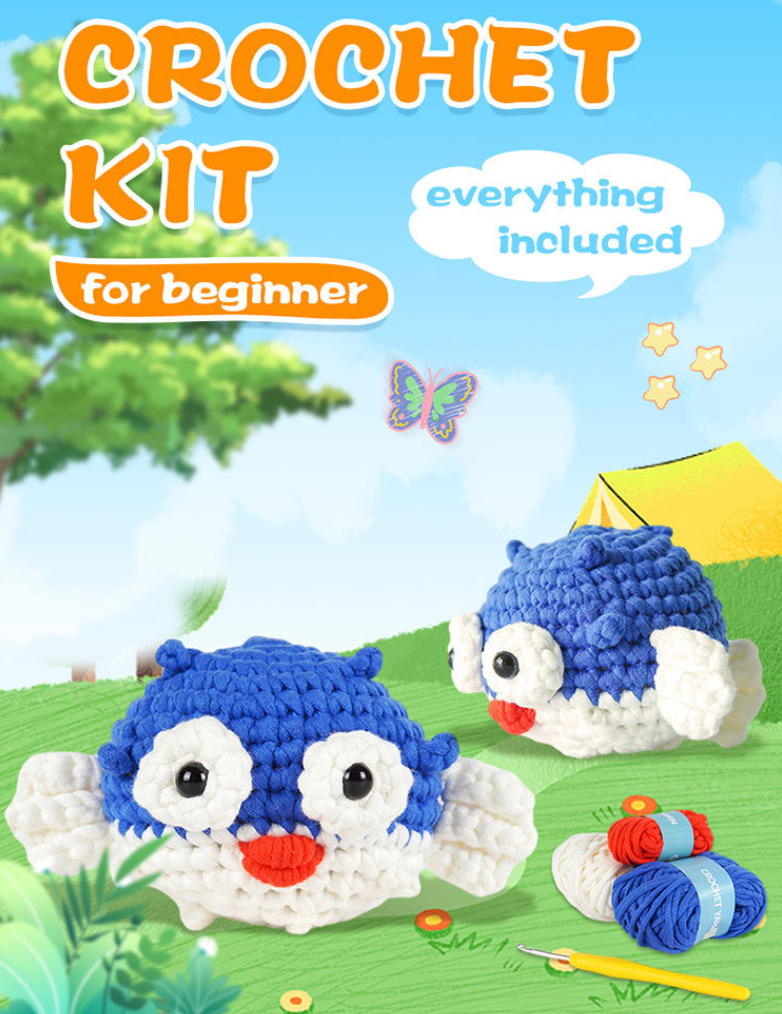 DIY Puffer Fish Doll Crochet Kit