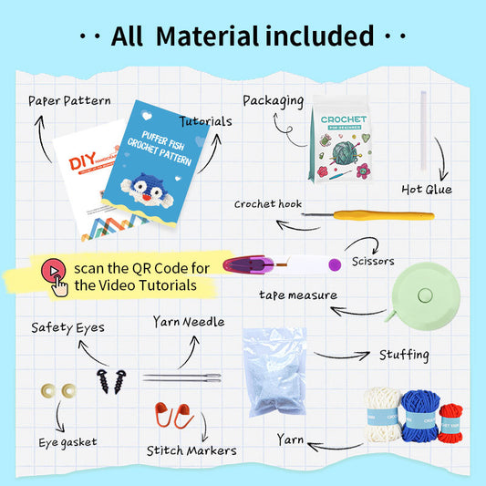 DIY Puffer Fish Doll Crochet Kit
