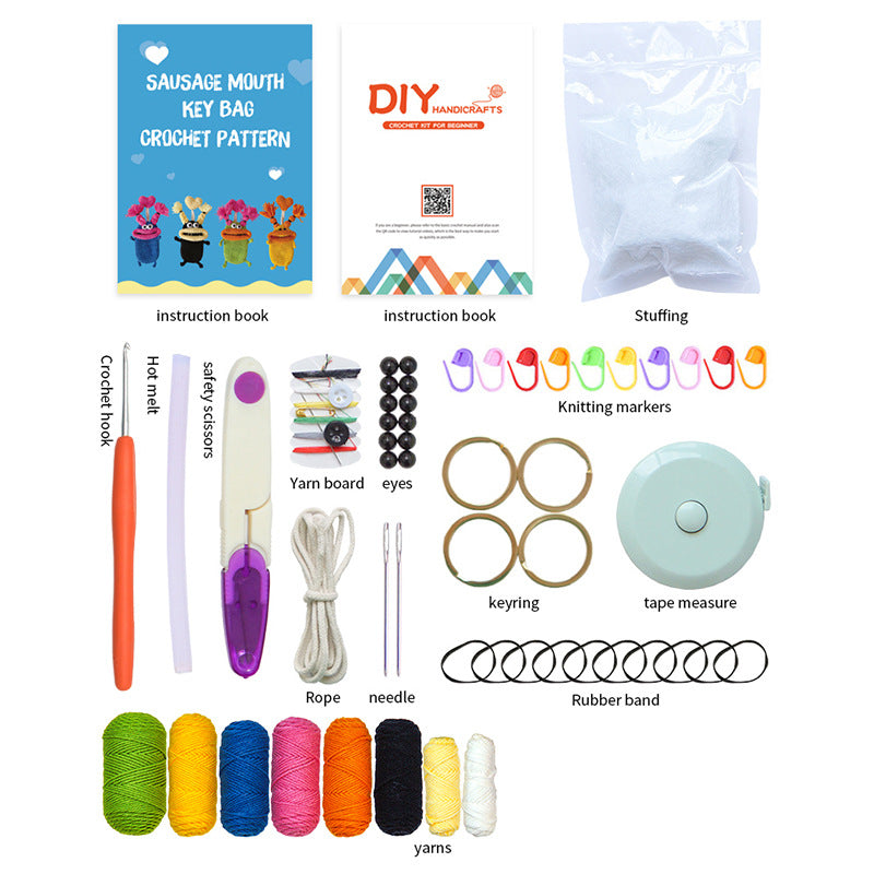 DIY Sausage Mouth Key Bag Crochet Kit