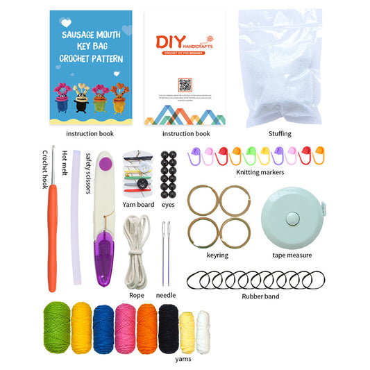 DIY Sausage Mouth Key Bag Crochet Kit